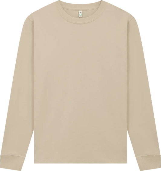 EP185L-SA0 - Earth Positive® Premium Long Sleeve T-shirt - Light Beige (Sand)