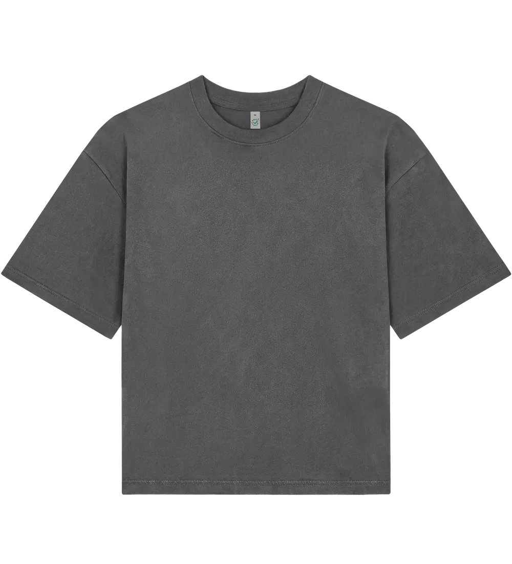 EP220-SGY0 - Women's Heavy Boxy T-shirt - Stone Washed Grey