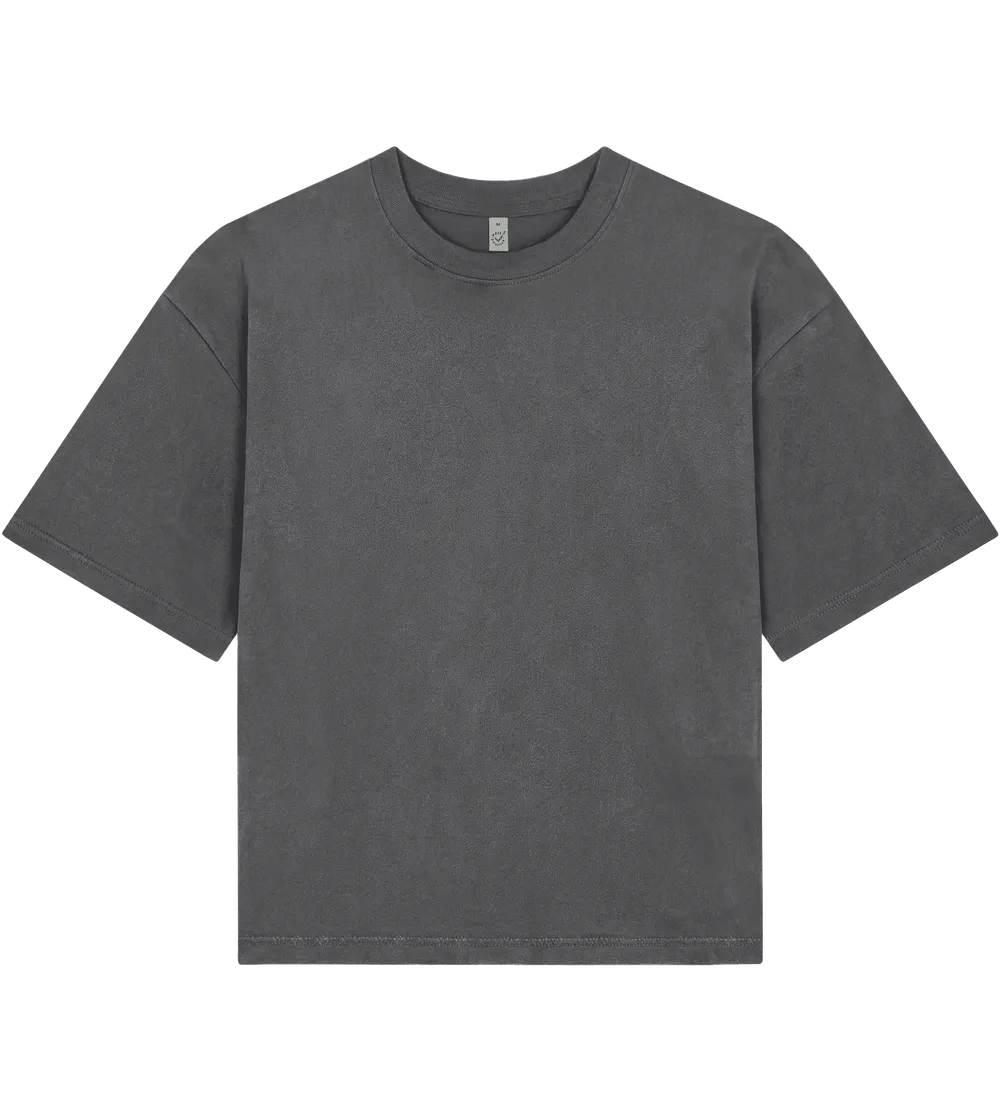 EP220-SGY00 - Women's Heavy Boxy T-shirt - Stone Washed Grey
