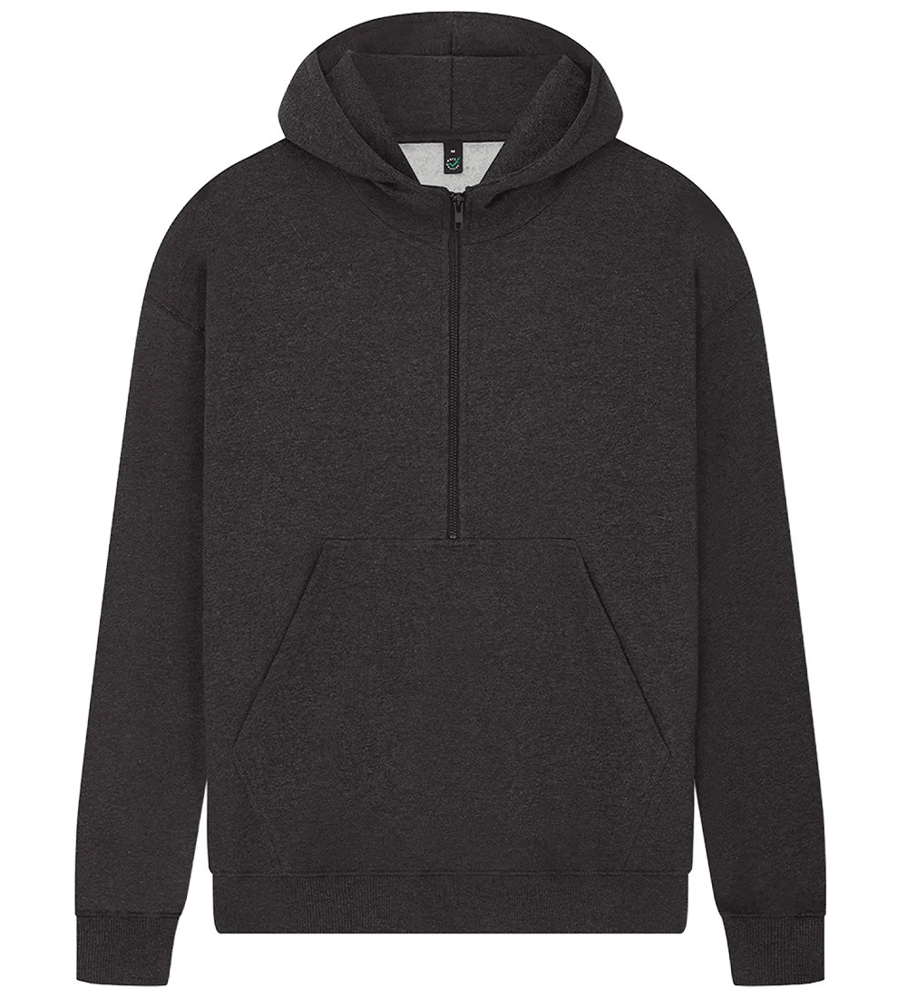 EP304-BLHE6 - Half Zip Hoodie - Black Heather