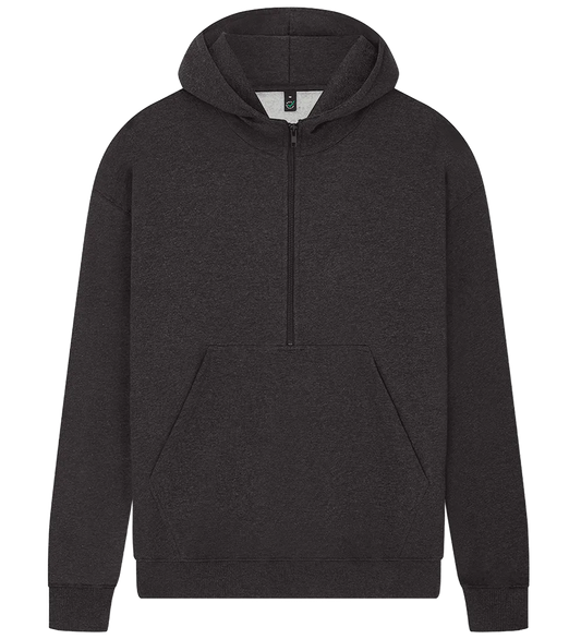 EP304-BLHE4 - Half Zip Hoodie - Black Heather