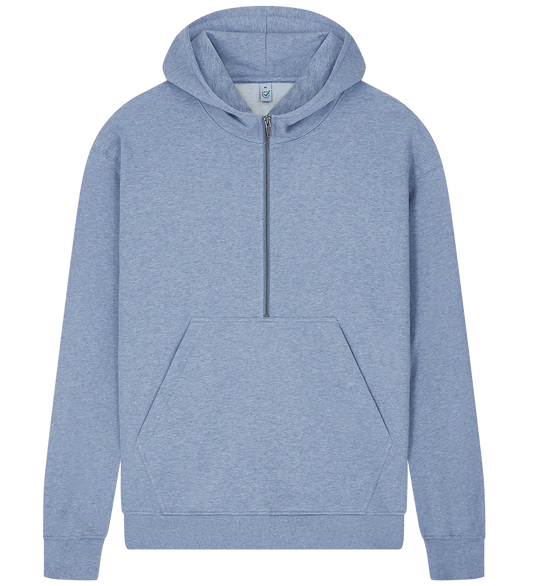 EP304-LBHE6 - Half Zip Hoodie - Light Blue Heather