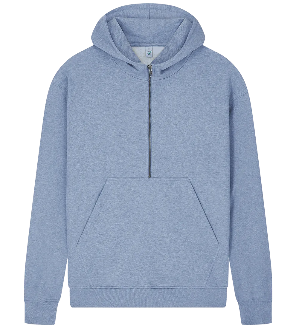 EP304-LBHE3 - Half Zip Hoodie - Light Blue Heather