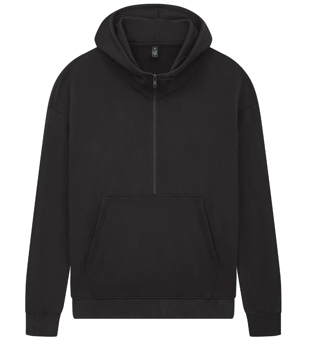 EP304-SUBL4 - Half Zip Hoodie - Sueded Black