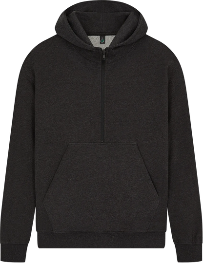 EP304-BLHE3 - Half Zip Hoodie - Black Heather