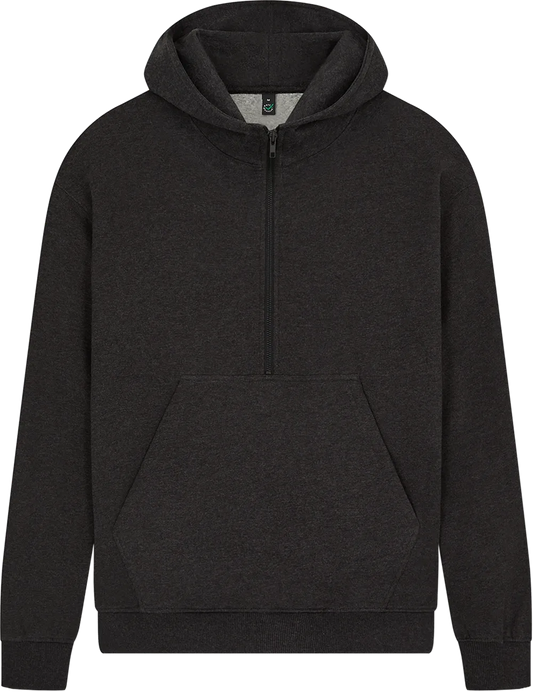 EP304-BLHE5 - Half Zip Hoodie - Black Heather