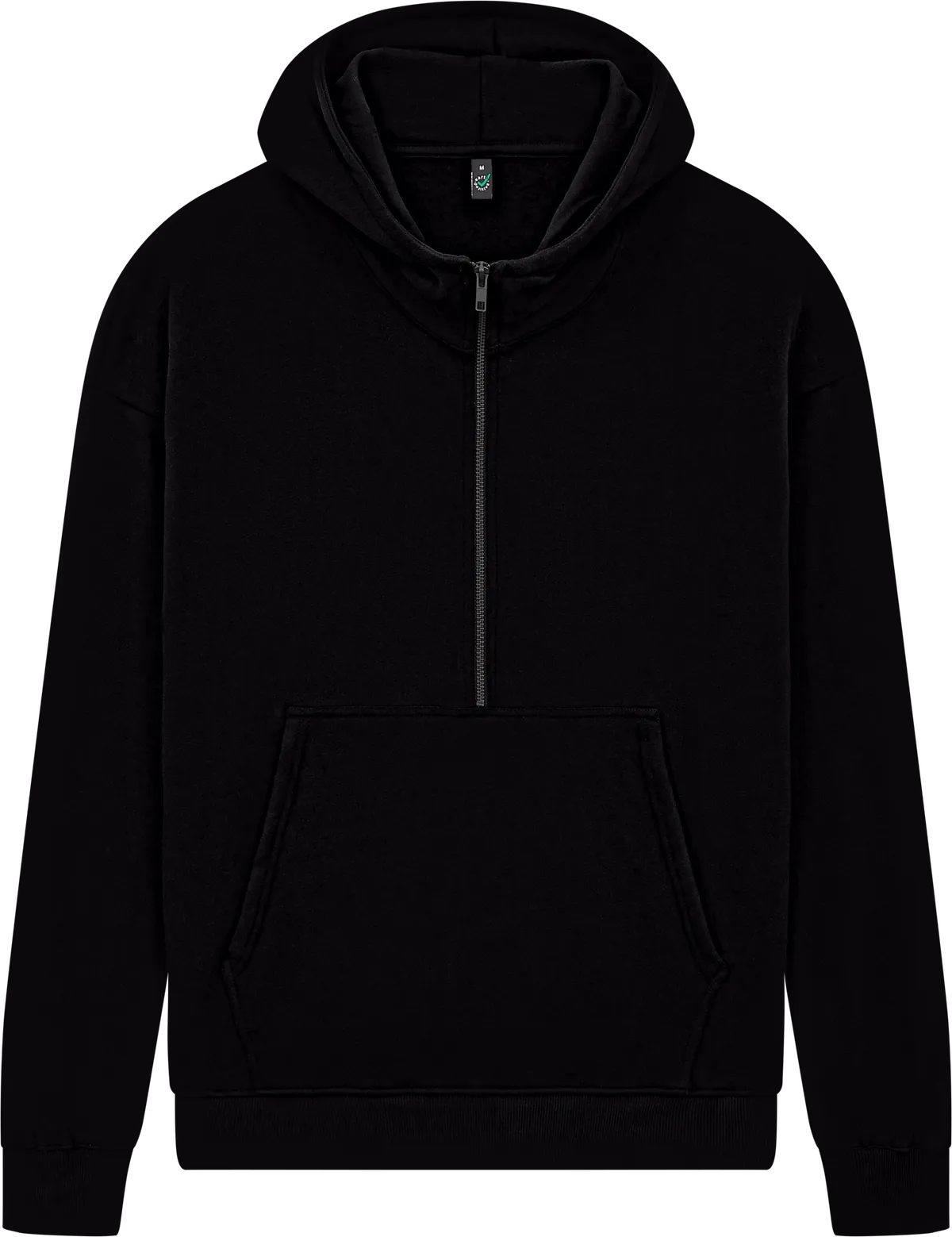 EP304-BL1 - Earth Positive® Half Zip Hoodie - Black