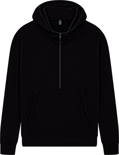 EP304-BL1 - Earth Positive® Half Zip Hoodie - Black
