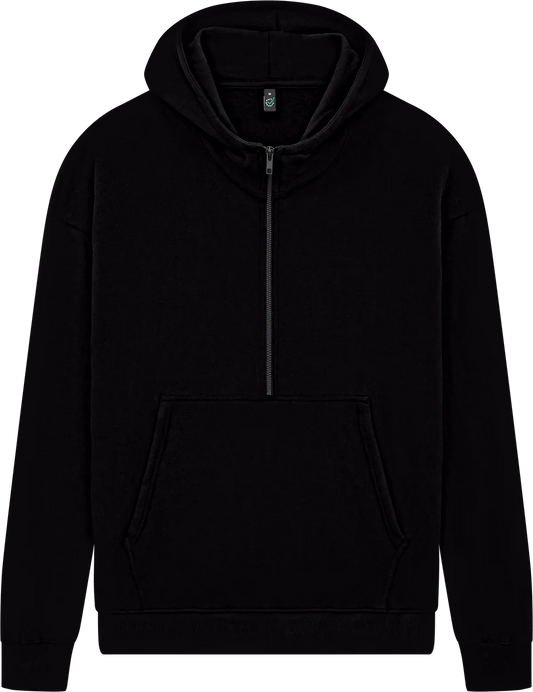 EP304-BL5 - Earth Positive® Half Zip Hoodie - Black