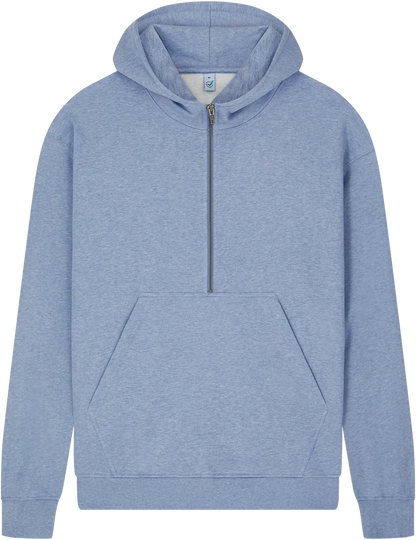 EP304-LBHE3 - Half Zip Hoodie - Light Blue Heather