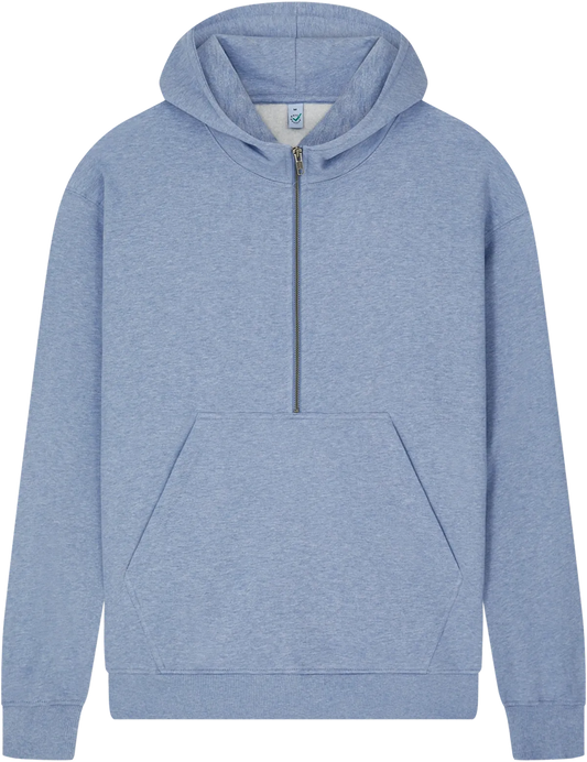 EP304-LBHE2 - Half Zip Hoodie - Light Blue Heather