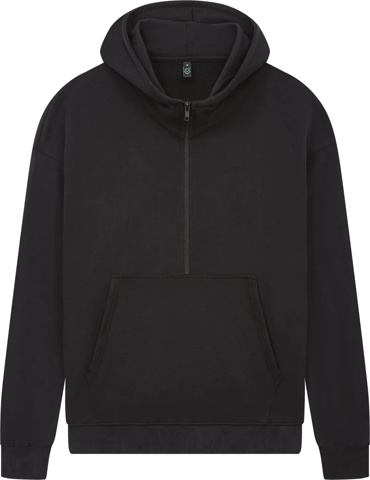 EP304-SUBL4 - Earth Positive® Half Zip Hoodie - Sueded Black