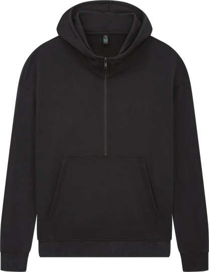 EP304-SUBL4 - Earth Positive® Half Zip Hoodie - Sueded Black