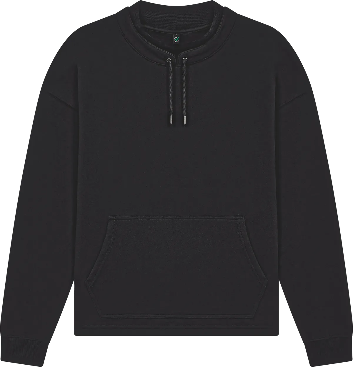 EP305-SUBL3 - Earth Positive® Mock Neck Sweatshirt - Sueded Black
