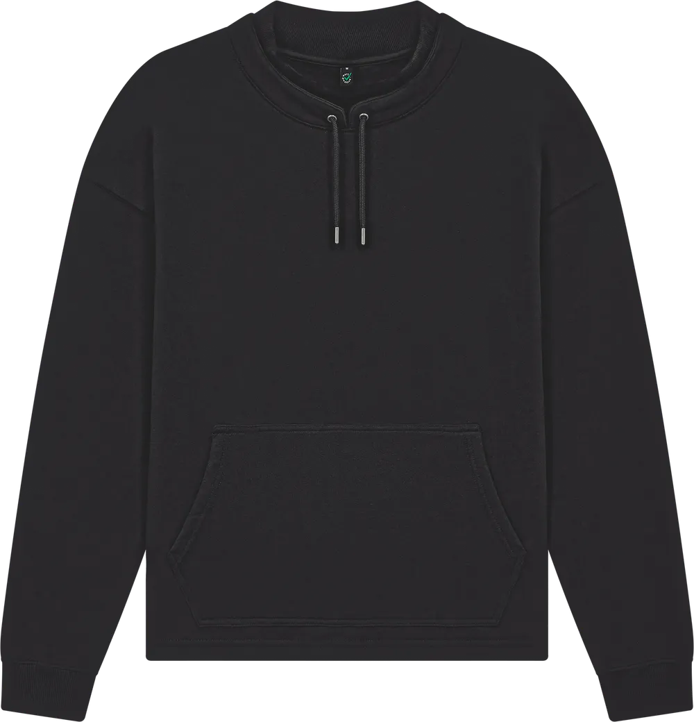 EP305-SUBL5 - Mock Neck Sweatshirt - Sueded Black