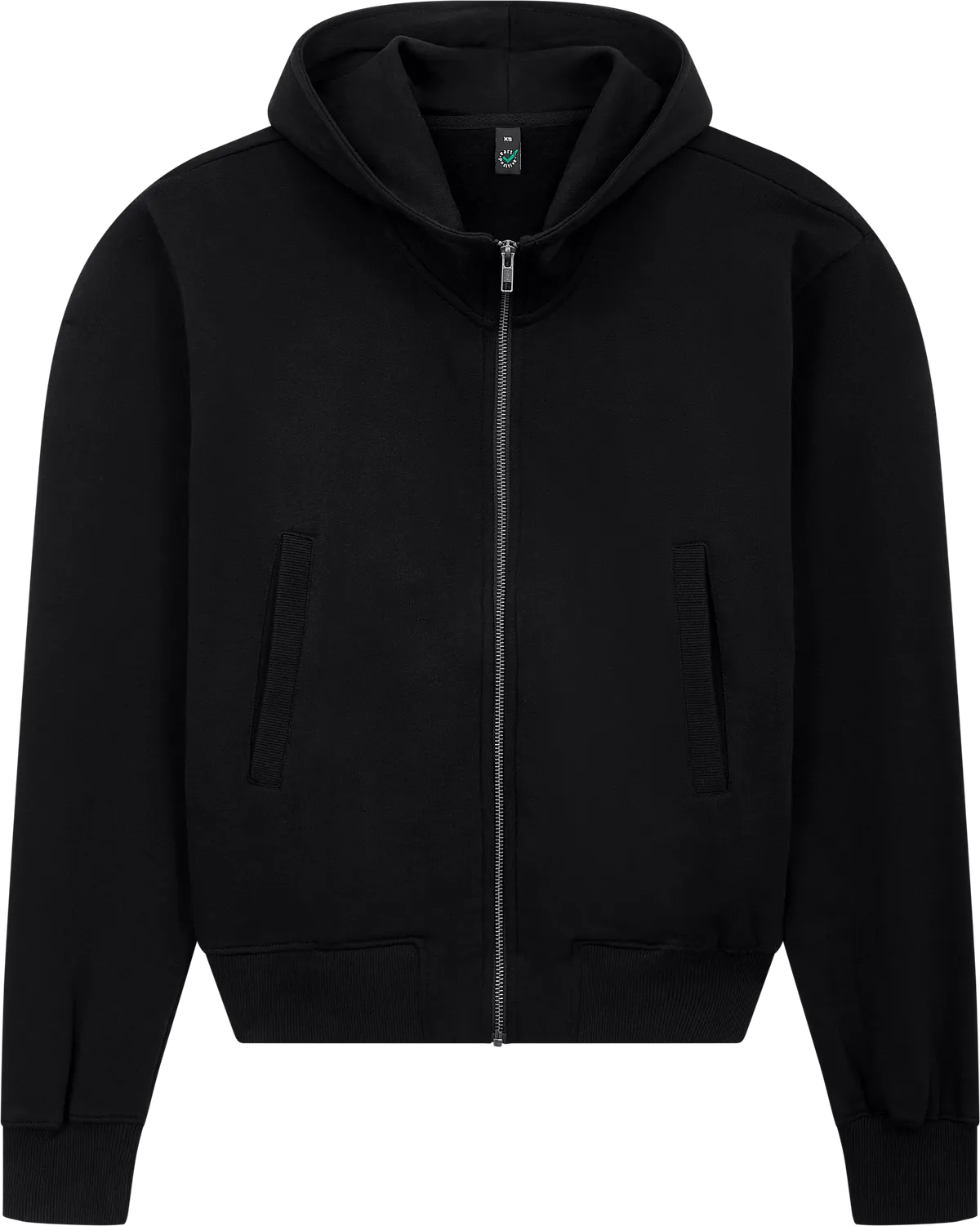 EP306-BL3 - Earth Positive® Bomber Jacket Hoodie - Black