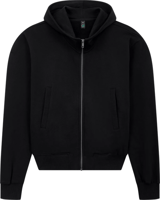 EP306-BL3 - Earth Positive® Bomber Jacket Hoodie - Black