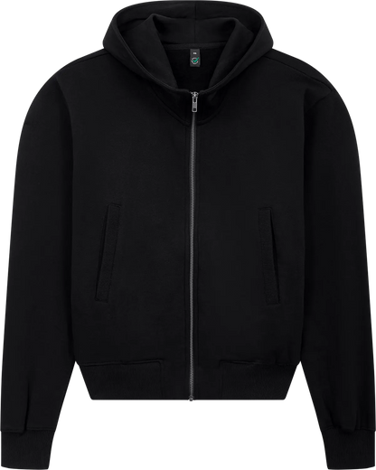 EP306-BL2 - Earth Positive® Bomber Jacket Hoodie - Black