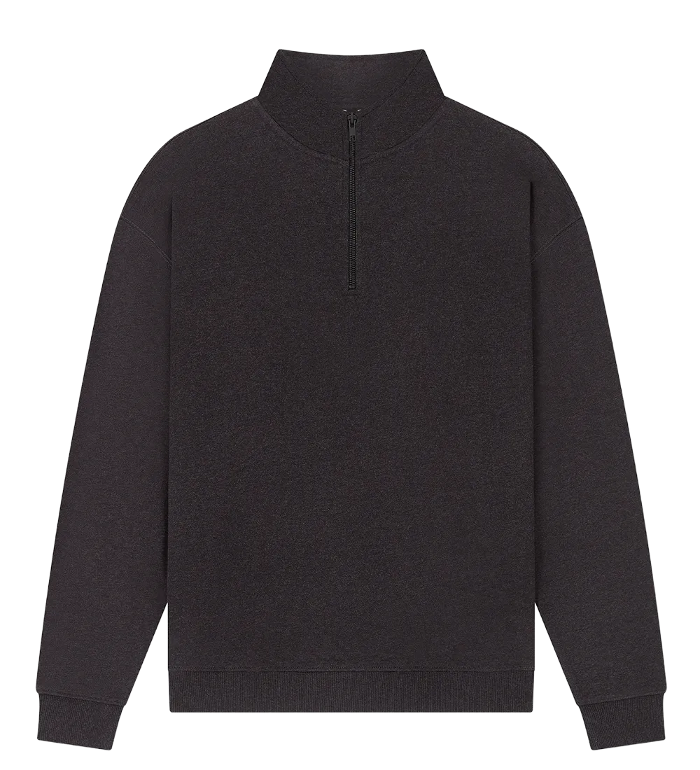 EP307-BLHE3 - 1/4 Zip Sweatshirt - Black Heather