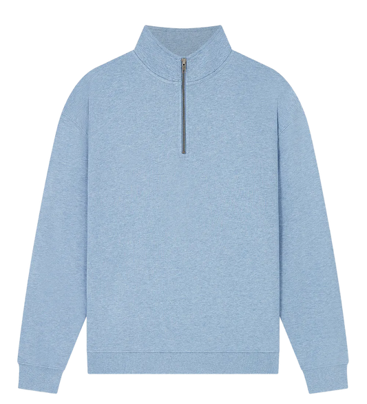EP307-LBHE6 - 1/4 Zip Sweatshirt - Light Blue Heather