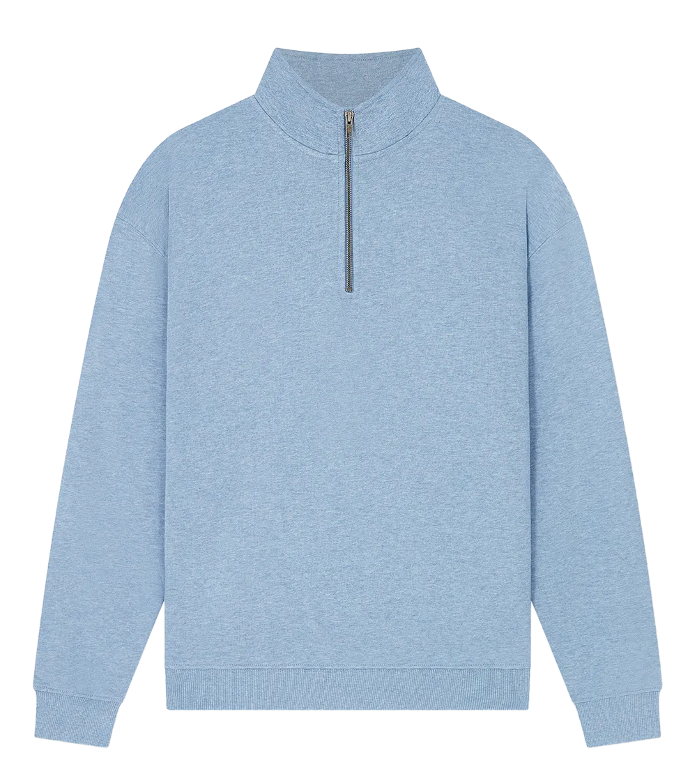 EP307-LBHE3 - 1/4 Zip Sweatshirt - Light Blue Heather