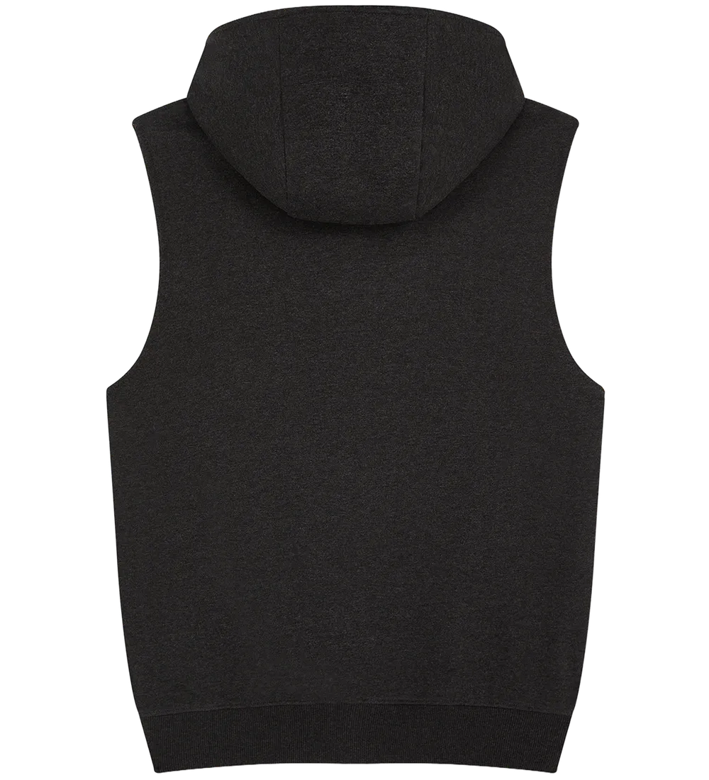 EP309-BLHE5 - Sleeveless Full Zip Hoodie - Black Heather