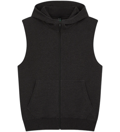 EP309-BLHE0 - Sleeveless Full Zip Hoodie - Black Heather