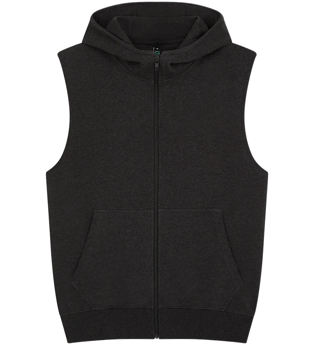 EP309-BLHE4 - Sleeveless Full Zip Hoodie - Black Heather