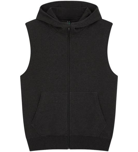 EP309-BLHE2 - Sleeveless Full Zip Hoodie - Black Heather