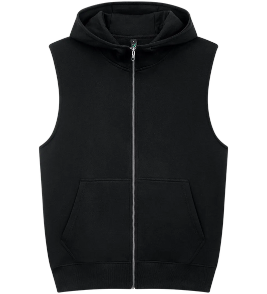 EP309-BL6 - Sleeveless Full Zip Hoodie - Black