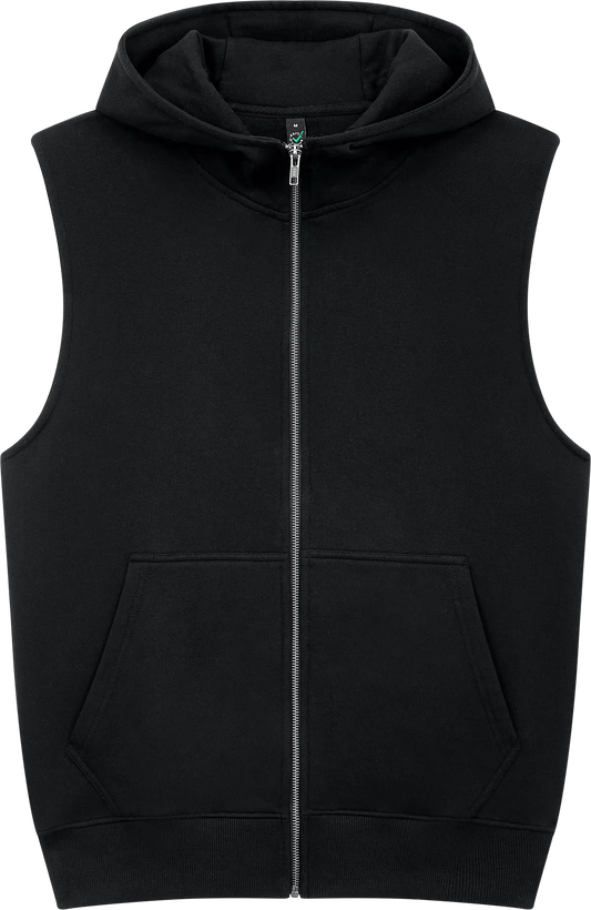 EP309-BL5 - Earth Positive® Sleeveless Full Zip Hoodie - Black