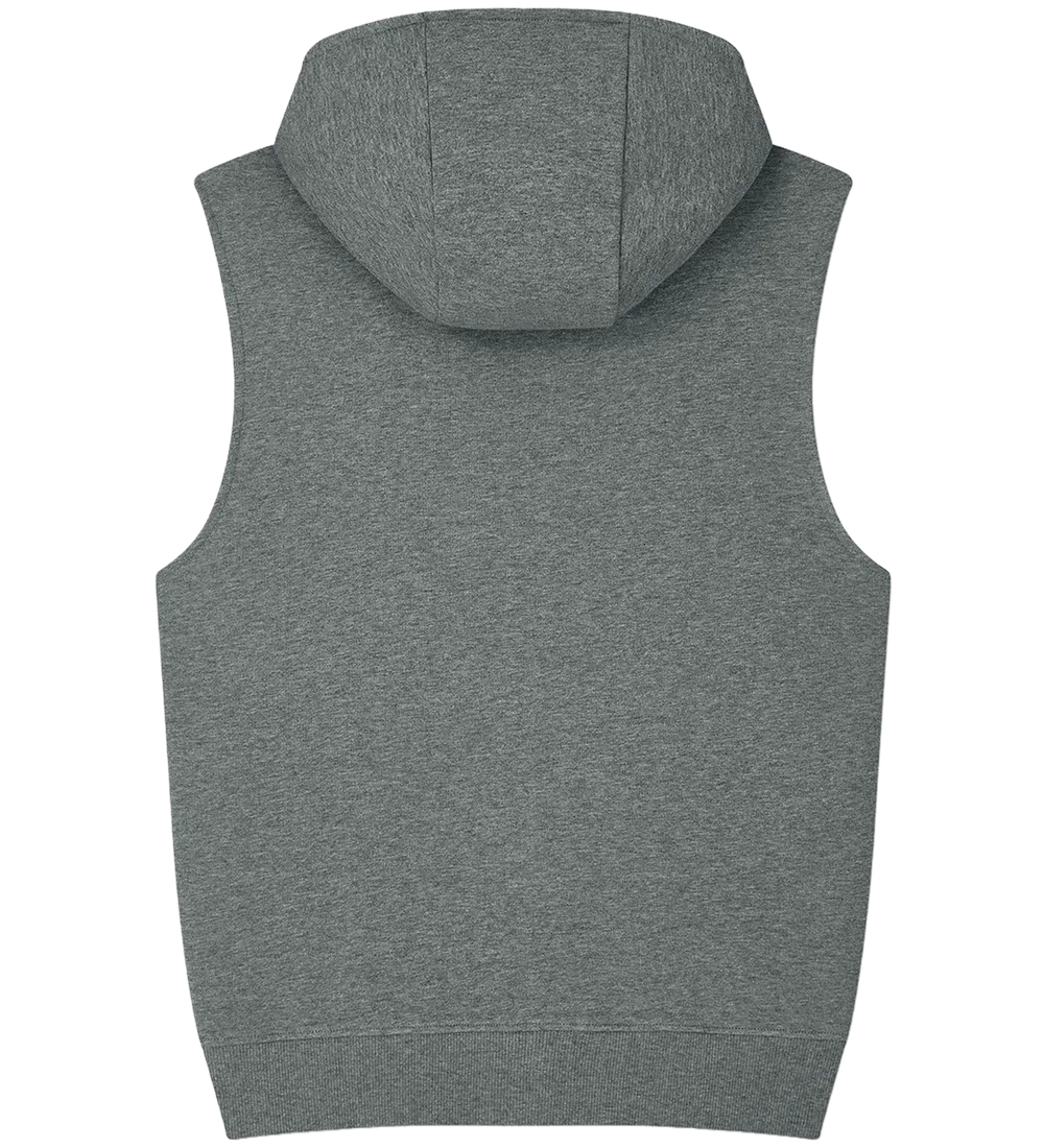 EP309-DHE0 - Sleeveless Full Zip Hoodie - Dark Heather