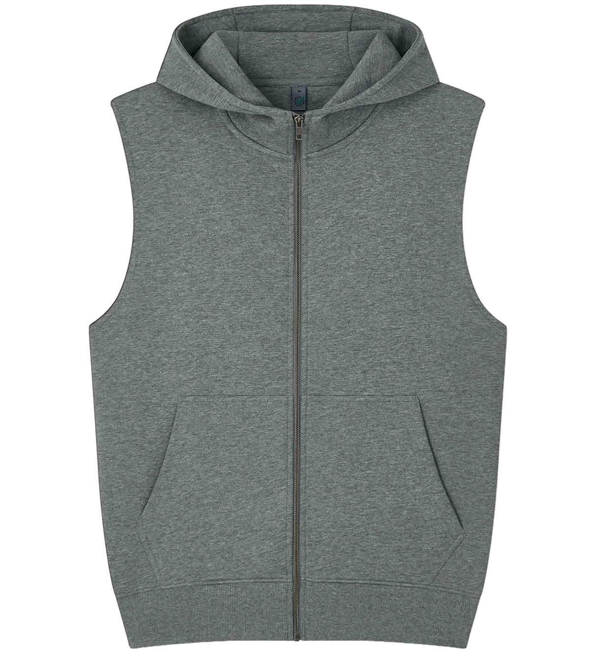 EP309-DHE1 - Sleeveless Full Zip Hoodie - Dark Heather