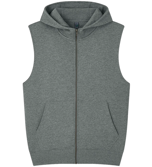 EP309-DHE5 - Sleeveless Full Zip Hoodie - Dark Heather