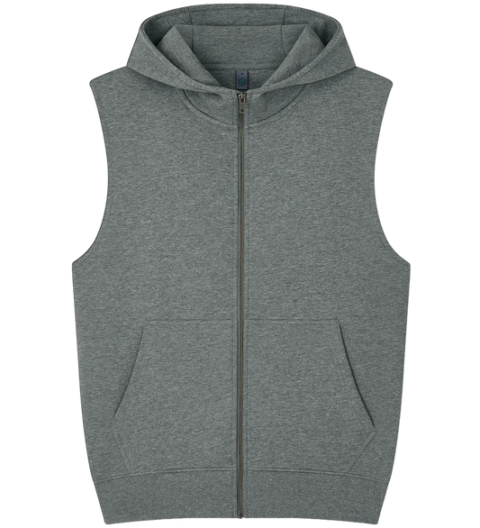 EP309-DHE2 - Sleeveless Full Zip Hoodie - Dark Heather