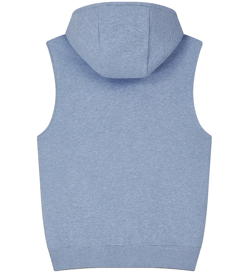 EP309-LBHE1 - Sleeveless Full Zip Hoodie - Light Blue Heather