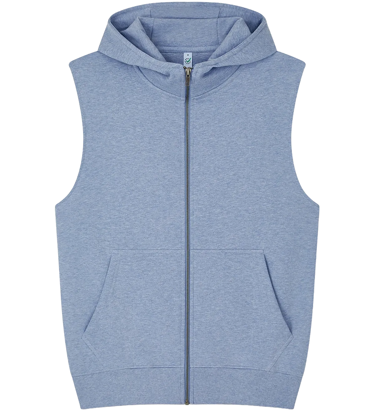EP309-LBHE5 - Sleeveless Full Zip Hoodie - Light Blue Heather