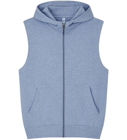 EP309-LBHE5 - Sleeveless Full Zip Hoodie - Light Blue Heather