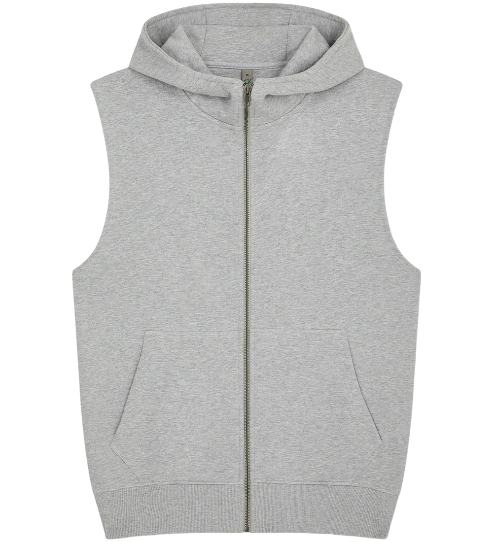 EP309-LHE1 - Sleeveless Full Zip Hoodie - Light Heather
