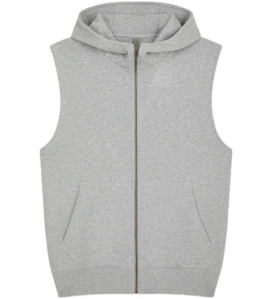 EP309-LHE6 - Sleeveless Full Zip Hoodie - Light Heather