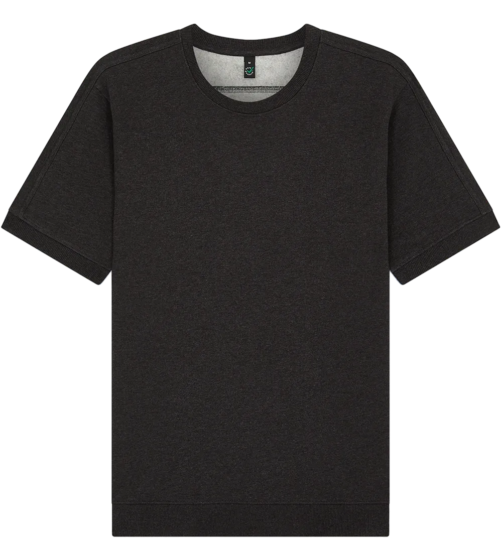 EP312-BLHE2 - Short Sleeve Sweatshirt - Black Heather