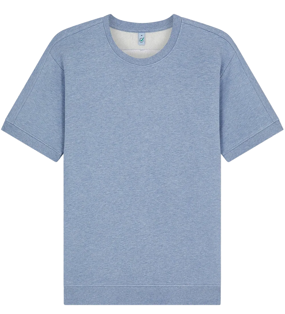 EP312-LBHE0 - Short Sleeve Sweatshirt - Light Blue Heather