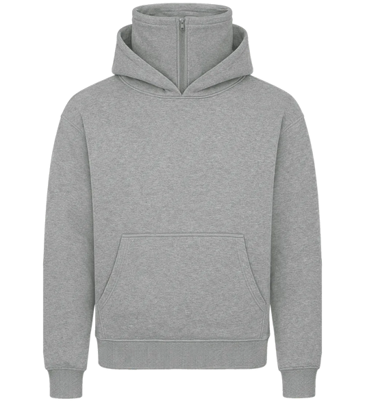 EP313-LHE2 - Super High Neck Hoodie - Light Heather
