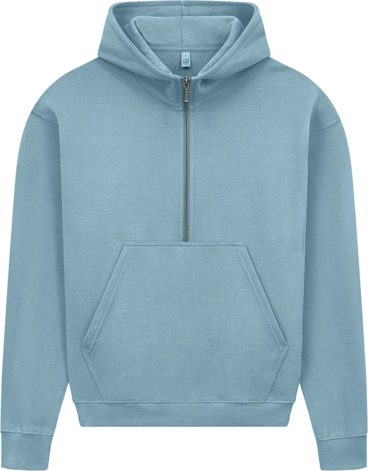 EP314-SUBD4 - Women's Half Zip Hoodie - Sueded Blue Dusk