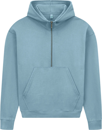 EP314-SUBD5 - Women's Half Zip Hoodie - Sueded Blue Dusk
