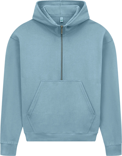 EP314-SUBD4 - Earth Positive® Women's Half Zip Hoodie - Sueded Blue Dusk