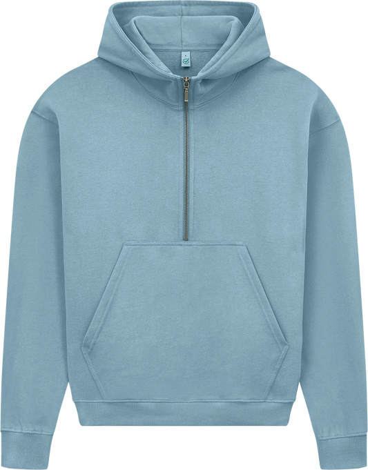 EP314-SUBD5 - Earth Positive® Women's Half Zip Hoodie - Sueded Blue Dusk