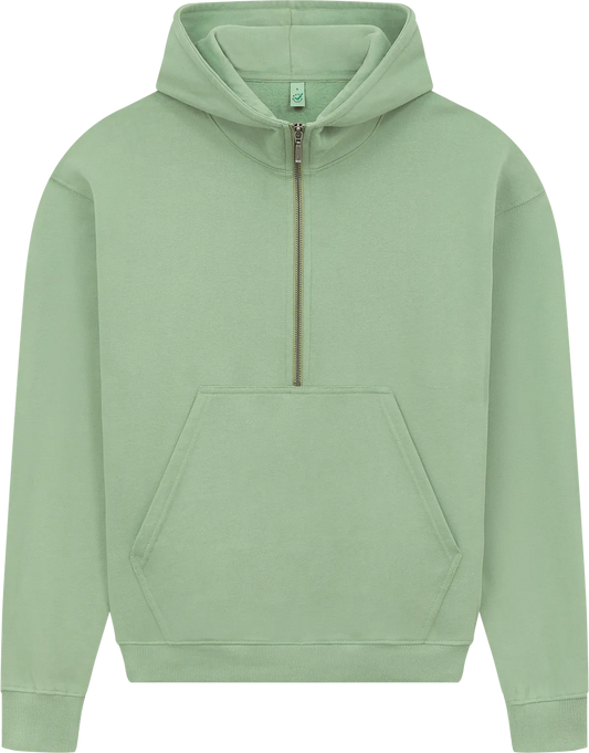 EP314-SUBGR3 - Earth Positive® Women's Half Zip Hoodie - Sueded Bamboo Green
