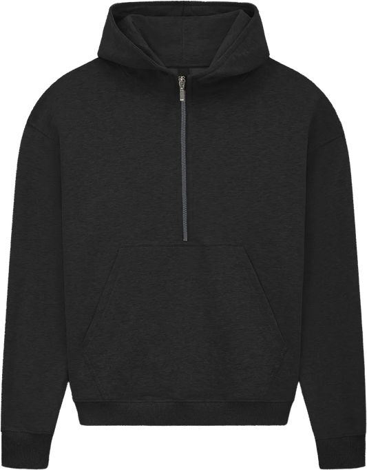 EP314-SUBLHE3 - Women's Half Zip Hoodie - Sueded Black Heather
