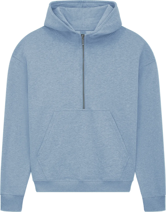 EP314-SULBHE4 - Women's Half Zip Hoodie - Sueded Light Blue Heather